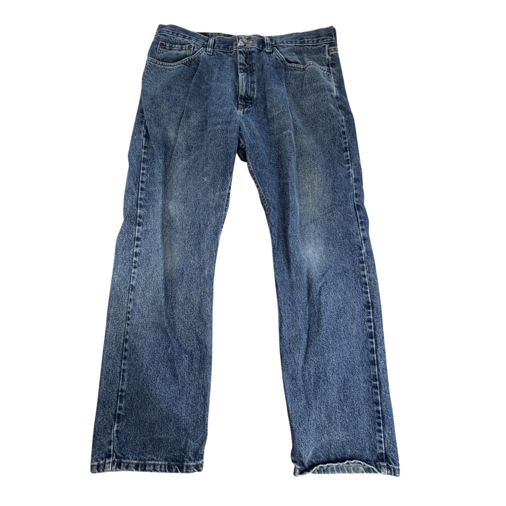 Wrangler Jeans Mens 36x29 Blue Denim Regular Fit Straight Medium Wash 96501MR